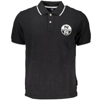 North Sails Black Cotton Polo Shirt - XL with Contrast Details