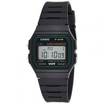 Casio F-91W Classic Digital Men's Watch - Grey, Resin Strap, Extreme Durability & Flexibility, Alarm & Stopwatch