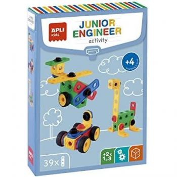 APLI Kids 19160 - Juego de construcción Junior Engineer - 39 piezas para construir vehículos y personajes