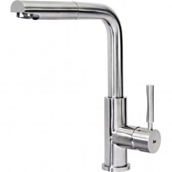 Grifo de Cocina Teka INX 938 Monomando Extraíble, Color Gris Inox