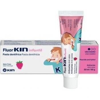Fluor Kin Infantil Pasta Dentífrica Sabor Fresa 50 ml
