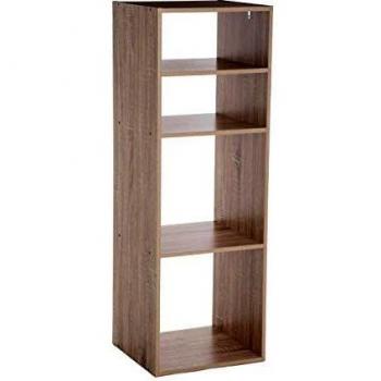 Estantería de Madera Natural Five - Organizador de Objetos con 4 Compartimentos - Fácil Montaje