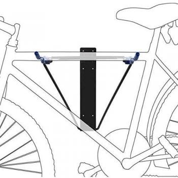Relaxdays Soporte Bicicletas de Pared, Negro, 43,5 x 34 x 67 cm