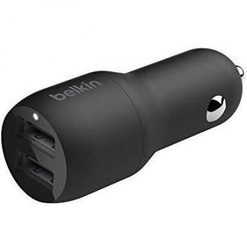 Cargador para coche Belkin CCB001BTBK doble usba 24w 12w x2 color negro