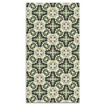 Alfombra Vinílica Baldosín Estilo Oriental Verde 200x250 cm - Antideslizante e Ignífuga para Cocina y Salón