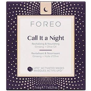 FOREO Call it a Night UFO Activated Facial Mask for Dryness & Fine Lines, 7 pack, Revitalizing & Nourishing, Ginseng & Olive Oil, Clean Formula, Cruelty-free, Compatible with all UFO devices