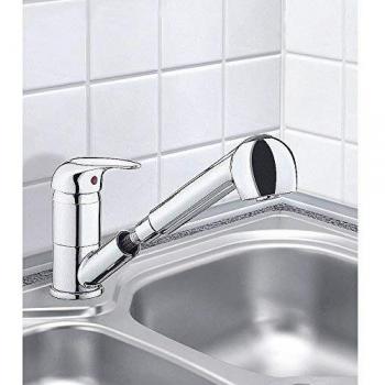 Grifo monomando de fregadero con ducha extraíble para baja presión