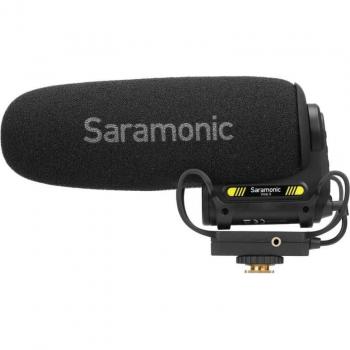 Saramonic VMIC5 Camera-Mount Shotgun Microphone, Super-Cardioid Polar Pattern, 3.5mm TRS Output, Built-in Rechargeable Battery, Windshield Included, Adjustable Gain Control, Lightweight Design