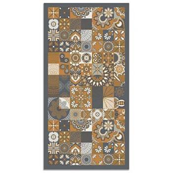 Alfombra Vinílica Hidráulica Antideslizante Color Naranja 140x200 cm - Alfombra Cocina y Salón Ignífuga y Antihongos