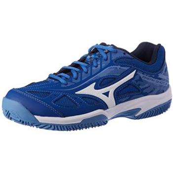 Mizuno Breakshot 3 AC - Zapatillas de Tenis Hombre Flexibles y Ligeras, True Blue/White/JasperBlue, Talla 41 EU