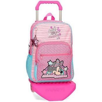 Disney Minnie Pink Vibes Mochila con Carro Rosa 28,5x38x12 cms Poliéster 13.68L