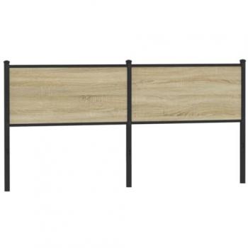 Cabecero de Madera de Ingeniería y Acero Roble Sonoma 180 cm