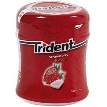 TRIDENT chicle grageas sabor fresa bote 83 gr