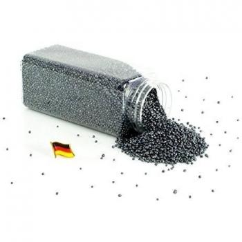 Perlas granuladas decorativas SAMMY, flotantes, color gris antracita brillante, 2 - 4 mm, 605 ml bote, Producido en Alemania - Piedrecitas originales - monsterkatz