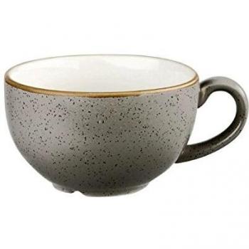Taza de Capuchino Stonecast Peppercorn 227ml, Gris/Marrón, Redonda - Paquete de 12 Piezas