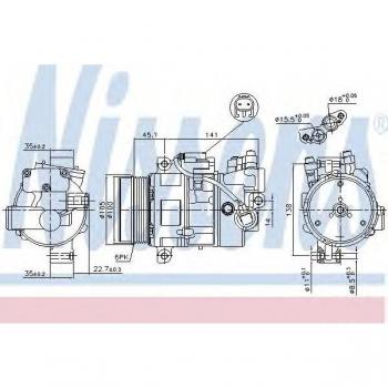 Compresor de aire acondicionado NISSENS 89043