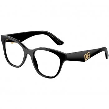 Dolce & Gabbana DG3371F Asian Fit 501 Women's Eyeglasses Black Size 53 (Frame Only) - Blue Light Block Available