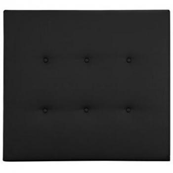 Decowood - Cabecero para Cama Tapizado en Polipiel con Botones, Negro - 160 x 80 cm
