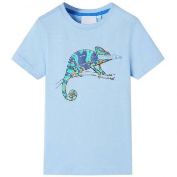 Camiseta infantil de manga corta azul claro 128