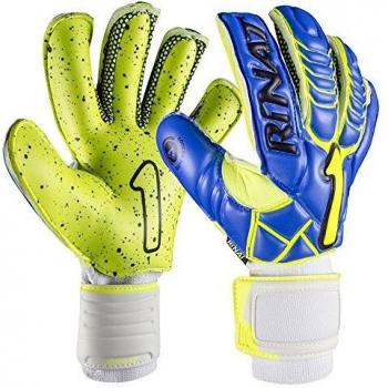 Rinat Egotiko Nrg Semi Turf Guantes de Portero, Unisex niños, Azul/Amarillo Neon, 4