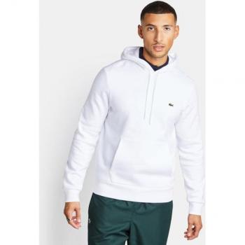 Lacoste Eco Cotton Hoodie for Men - White - Size XS