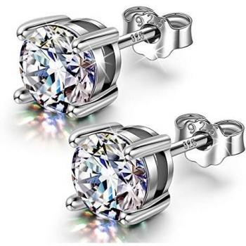 FANCI Pendientes Mujer, regalos madre Plata de ley 925 Aretes para Mujer Solitario Swarovski Regalos para Mujer Regalos para Mama Regalos de Aniversario Regalo Cumpleaños Tous Mujer