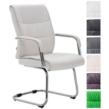 Silla Oscilante Cantilever Sievert Blanca con Estructura de Metal y Apoyabrazos