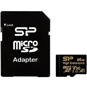 Tarjeta microSDXC Silicon Power Golden Series 64GB High Endurance V30 UHS-I U3 A1 4K UHD + Adaptador