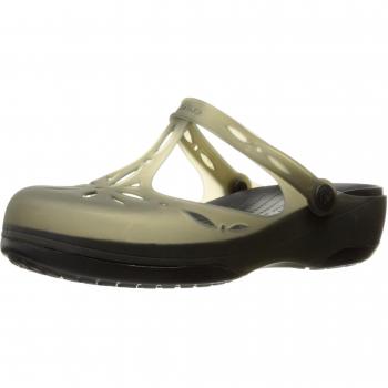 Crocs Carlie Cutout Zuecos, Mujer, Negro