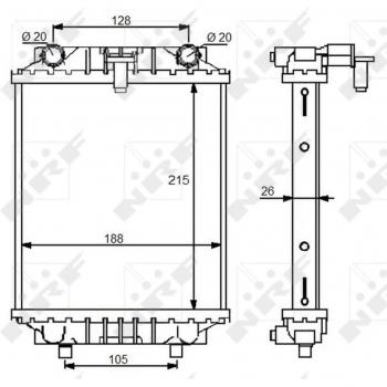Radiador de refrigeración del motor NRF 59125, tipo: radiador, características: diseñado para optimizar la temperatura del motor, fabricado con materiales de alta calidad para una durabilidad superior, compatible con múltiples modelos de vehículos, f