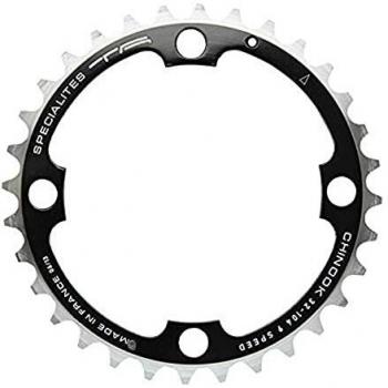 Spécialités TA Unisex's Chinook 4 Arm 104pcd Middle 8/9 Speed Chainring, Black, 32t