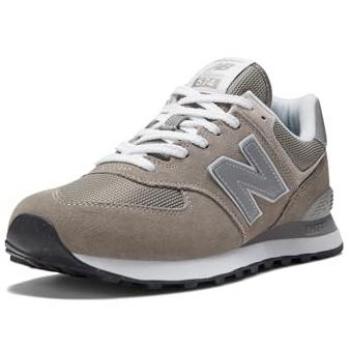 New Balance Men's 574 Core Grey/White Sneakers - Size 13 D, Suede Leather/Rubber/Nylon