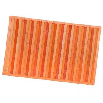 Alfombra de Bambú Antideslizante Naranja 50x175 cm para Cocina, Baño y Desayuno