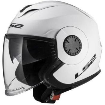 LS2, casco jet moto Verso, white, L, Blanco