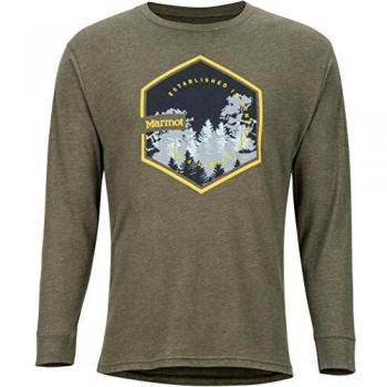 Marmot Deep Forest tee LS - Camiseta de Manga Larga para Hombre, Hombre, 42050-4480-5-L, Verde Jaspeado, Large
