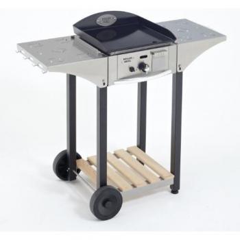 Carro Desserte de Acero Inoxidable y Madera para Plancha 400 - CHPS400