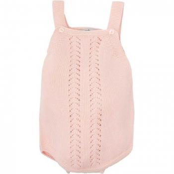 Ranita de bebé niña de punto con detalles calados en color rosa