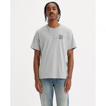 Levi's Gray Casual Cotton T-Shirt with Embroidery - Size S