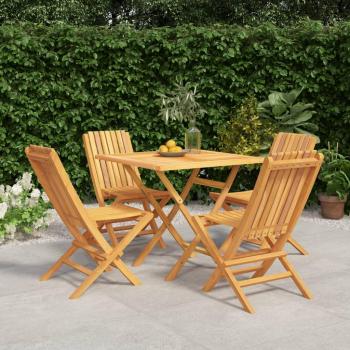 vidaXL 5 Piece Garden Dining Set Solid Wood Teak