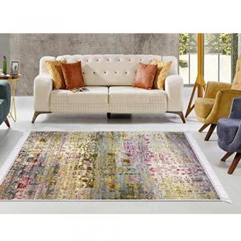 Homemania AKC-BIL-677 - Alfombra Impresa, Moderna, Multicolor, de Tela, 80 x 120 x 0,1 cm