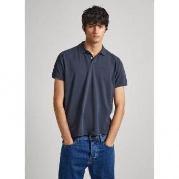 Pepe Jeans Men's Short Sleeve Piqué Polo Shirt with Tonal Embroidered Logo - New Oliver - Sustainable - XL
