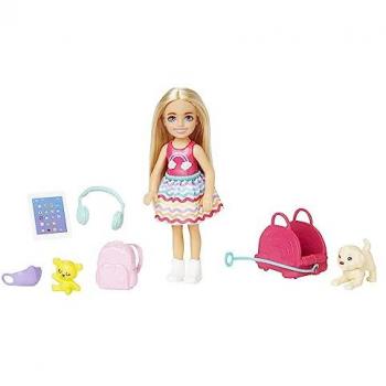 Barbie Chelsea Travel Doll Set with Puppy and Accessories