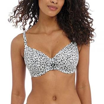 Freya Cala Selva Plunge Bikini Top Leopard - Underwired, Multicolour, Elastane, Size 30DD