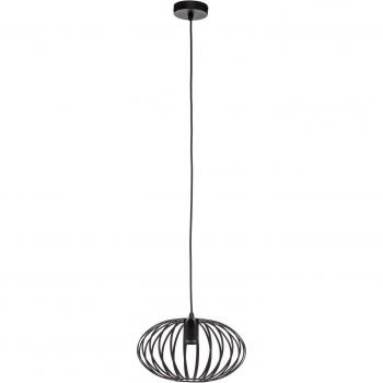 Lámpara colgante Lindby Maivi, negra, 30 cm, hierro, jaula, moderna, 1 llama E27 para salón y comedor