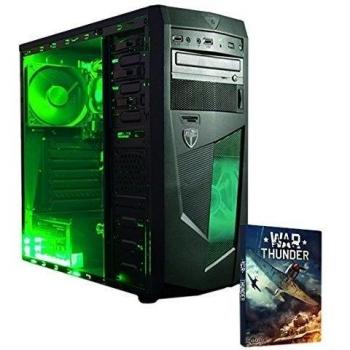 VIBOX Submission 6 - 3,8GHz AMD Quad Core CPU, Ordenador de sobremesa con unidad central, Iluminaciàn interna verde