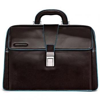 Piquadro Blue Square Doctor Case Leather 36 cm Brown, Men's Bags Handbag Dark Brown Noos, Laptop Bags & Cases, Size: ONE SIZE