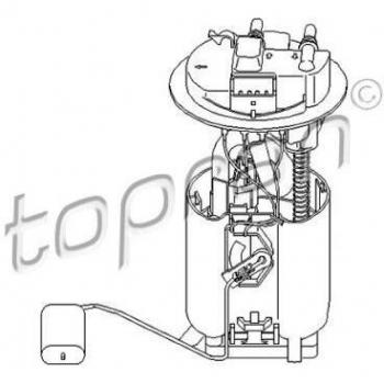 Unidad de alimentación de combustible eléctrica HANS PRIES 721 477 para Peugeot 206 con sensor y depósito de estabilización