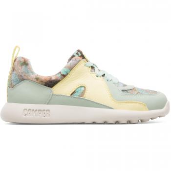 CAMPER Driftie - Girls' Sneakers - Green, Yellow, Pink, Size 36, Smooth Leather/Cotton Fabric