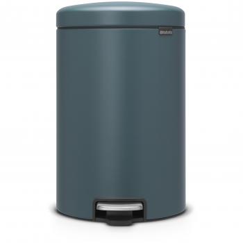 Brabantia NewIcon Cubo de basura de pedal de 20 litros, Acero Inoxidable, Mineral Reflective Blue