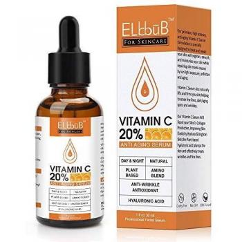 Suero de Vitamina C para Rostro - Suero Facial Puro con 20% Vitamina C, ácido hialurónico, Vitamina B para Suero Anti edad para Rostro, Cuello y Contorno de Ojos
